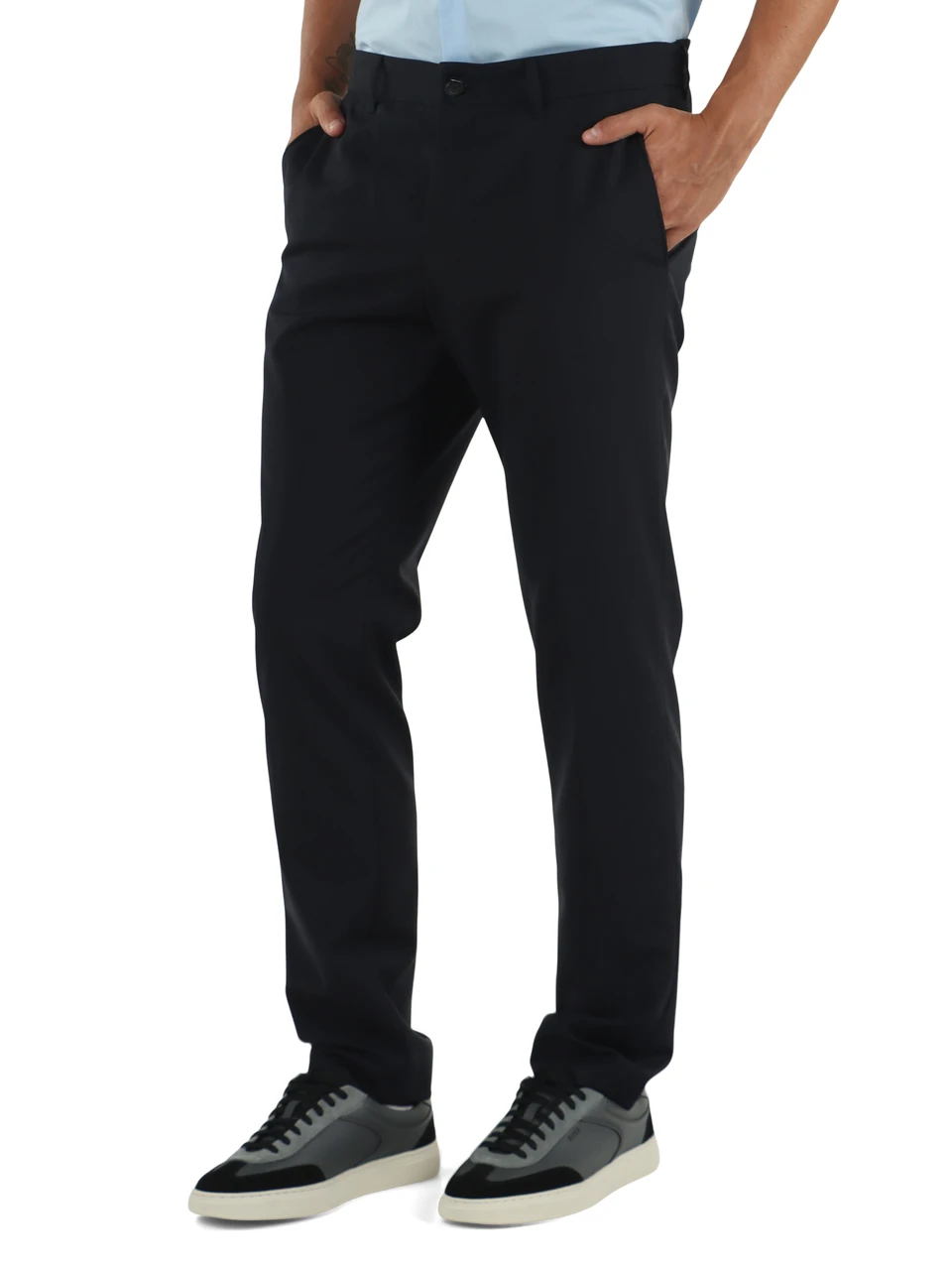 BLU SCURO | Pantalone Performance regular fit in misto lana vergine