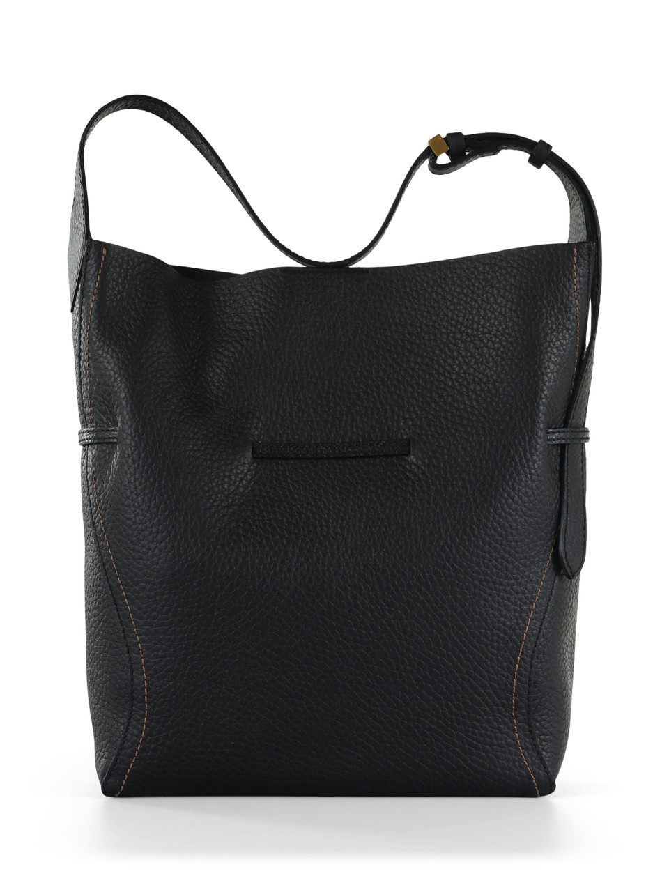 SCHWARZ | SIENNA Large Schultertasche aus genarbtem Leder