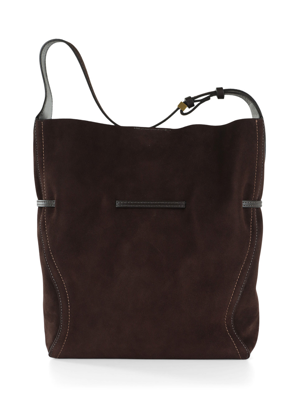 MARRONE | Borsa a spalla in pelle scamosciata SIENNA Large