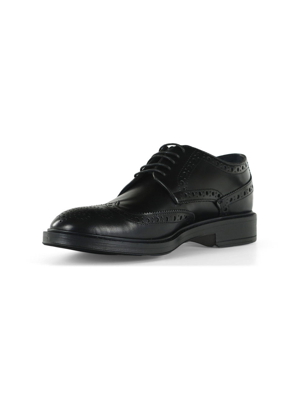 NERO | Stringata derby coda di rondine in pelle