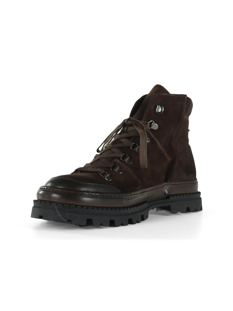 MARRONE | Scarponcino in suede stile trekking