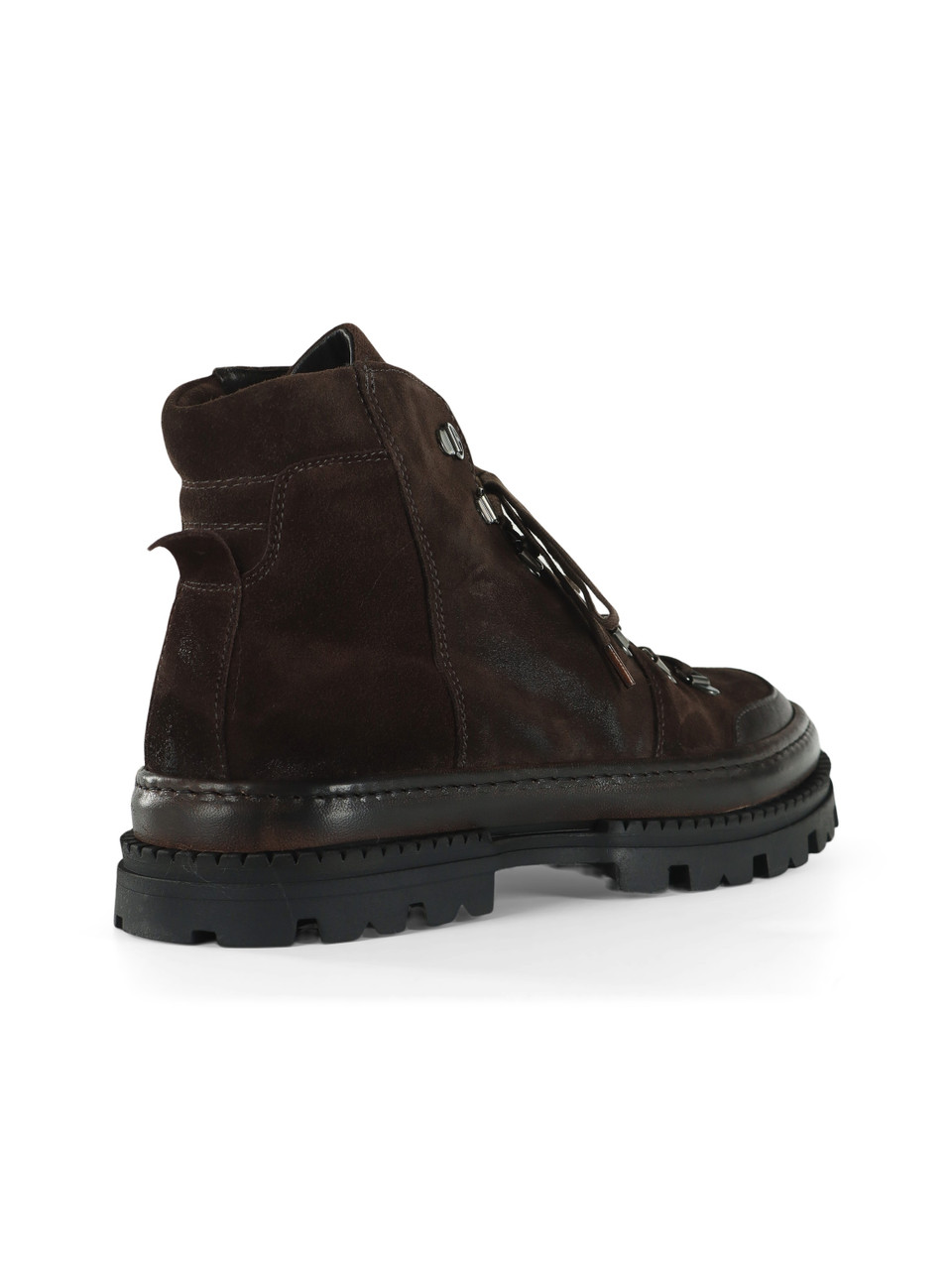 MARRONE | Scarponcino in suede stile trekking