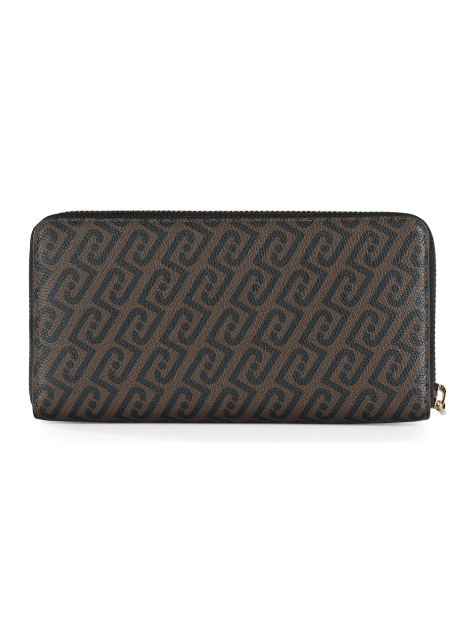 MARRONE | Portafoglio con zip CALIWEN Large con stampa logo