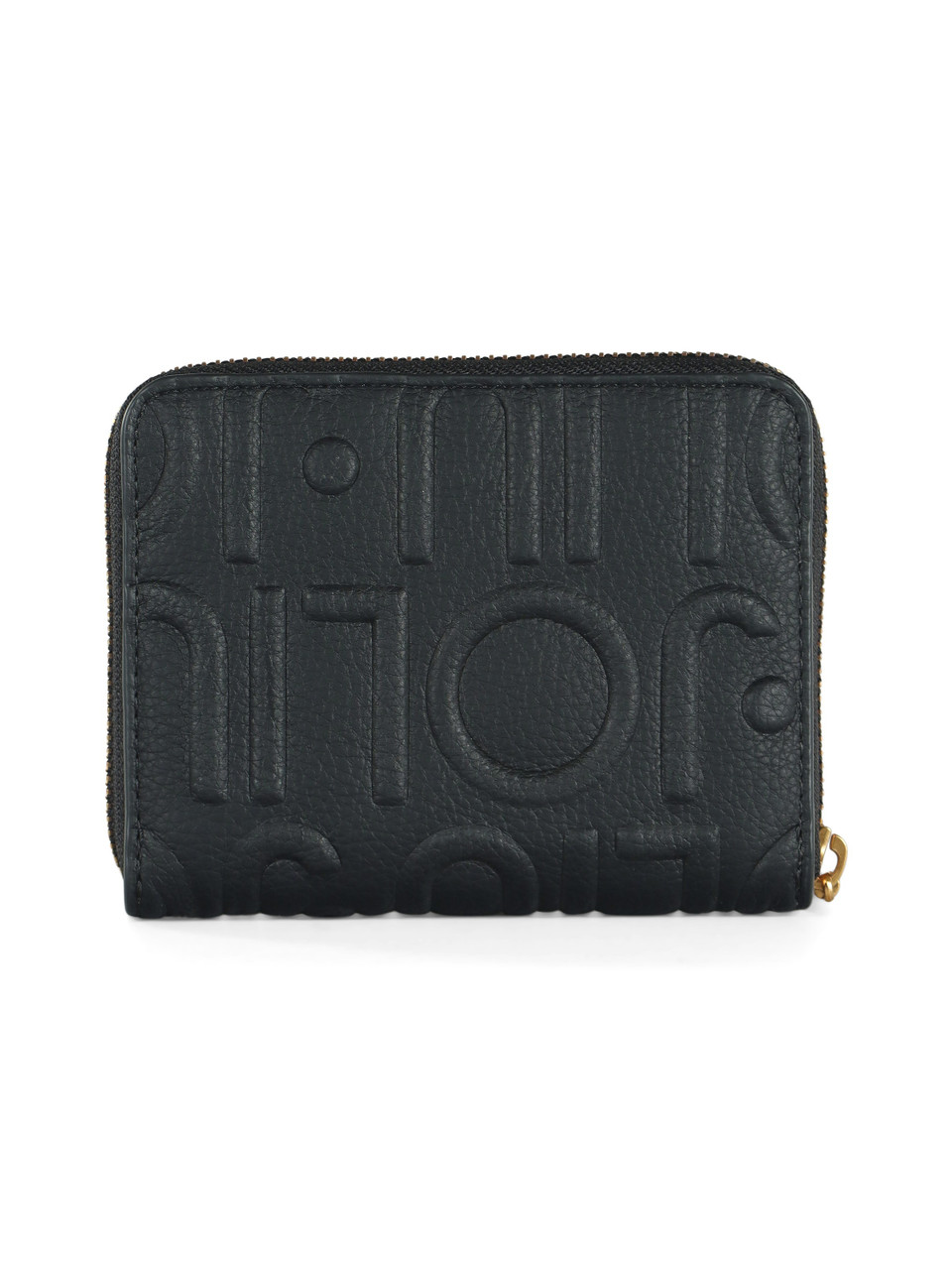NERO | Portafoglio con zip CALIWEN Medium con logo impresso