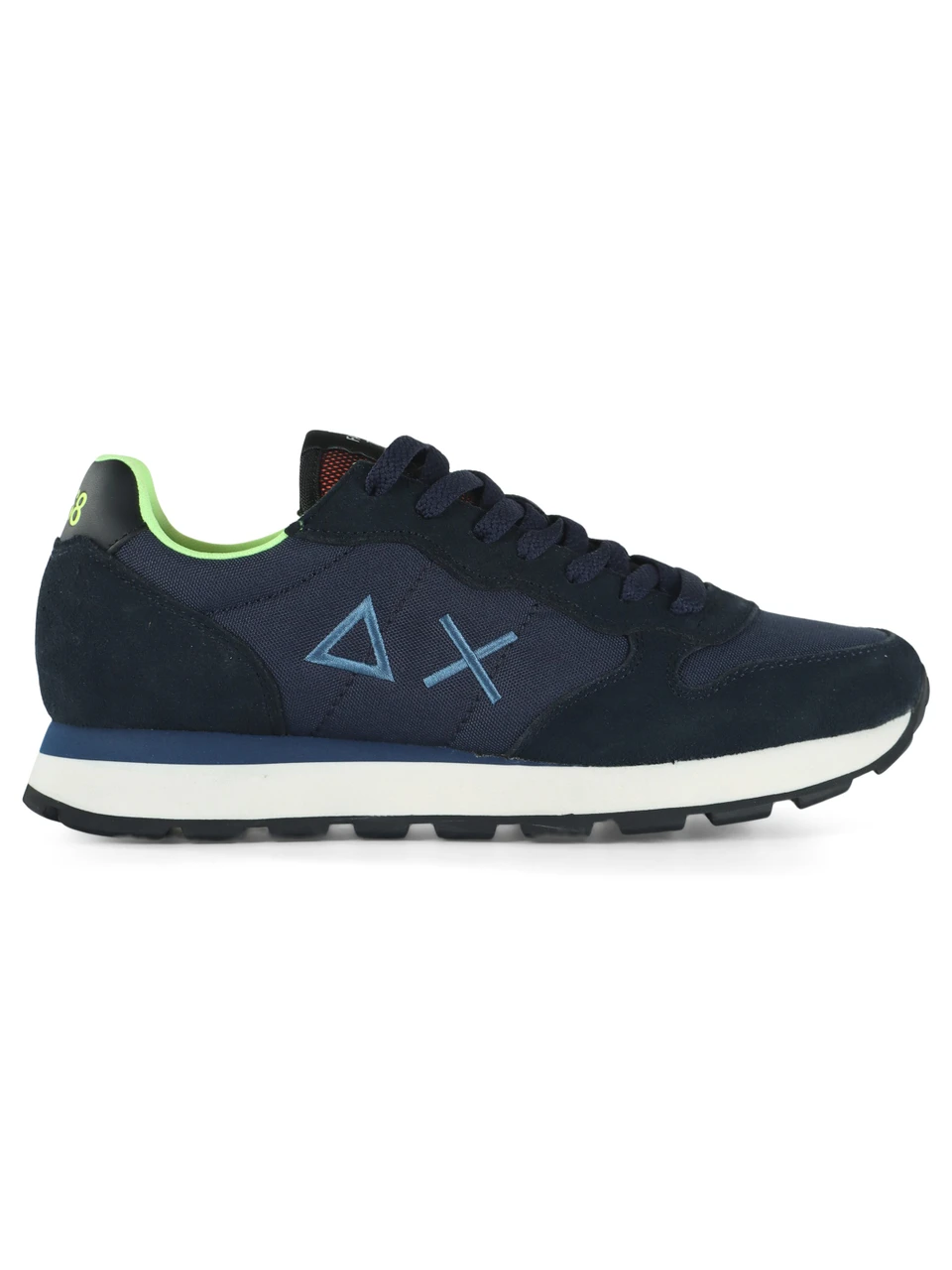 BLU SCURO | Sneakers in pelle e tessuto TOM FLUO
