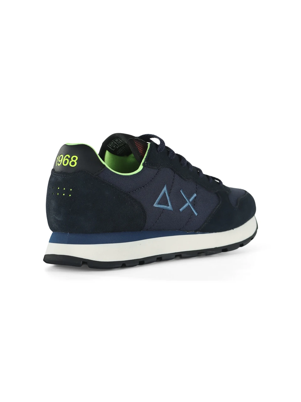 BLU SCURO | Sneakers in pelle e tessuto TOM FLUO