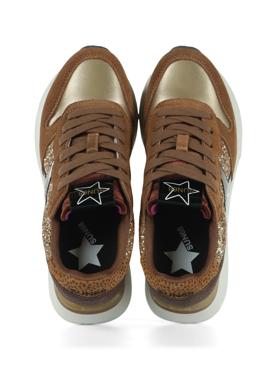 ORO | Sneakers in pelle e tessuto BIG STARGIRL GLITTER
