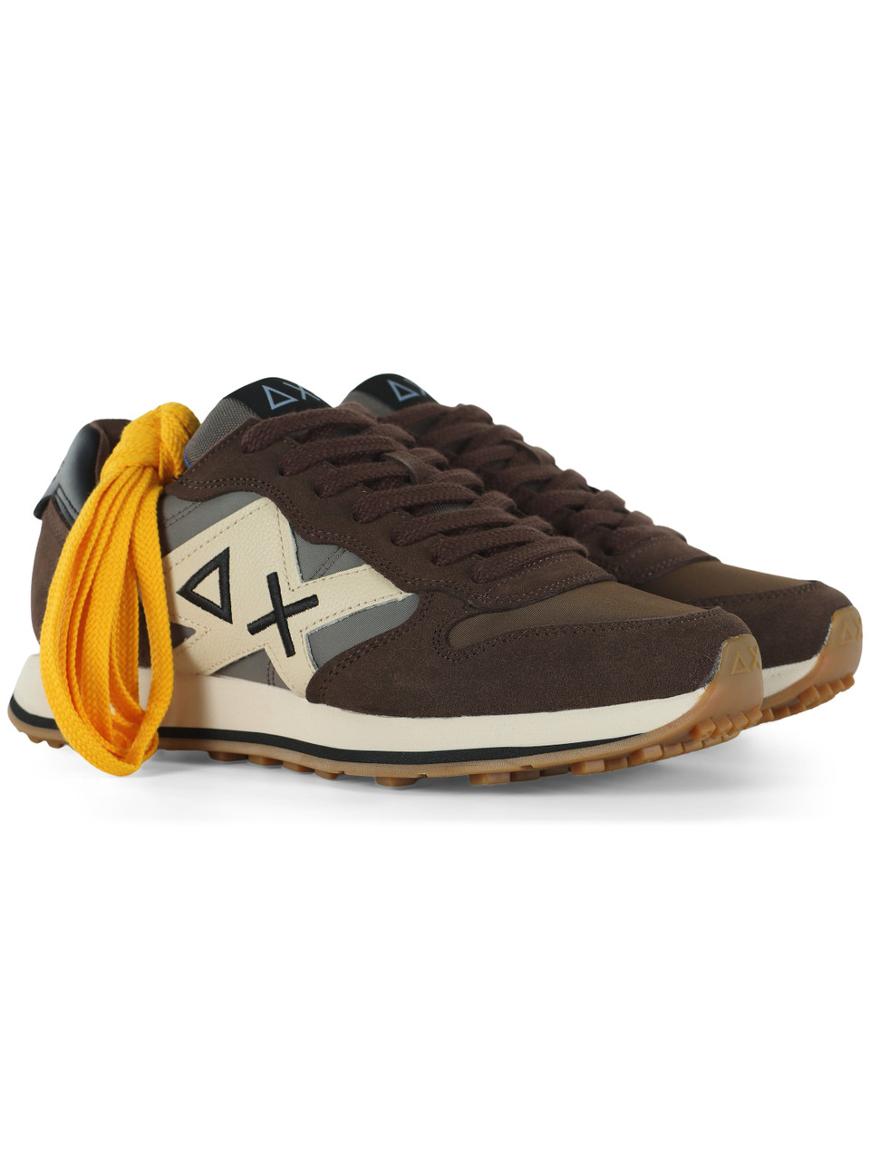 MARRONE | Sneakers in pelle e tessuto JAKI 2.0 BICOLOR