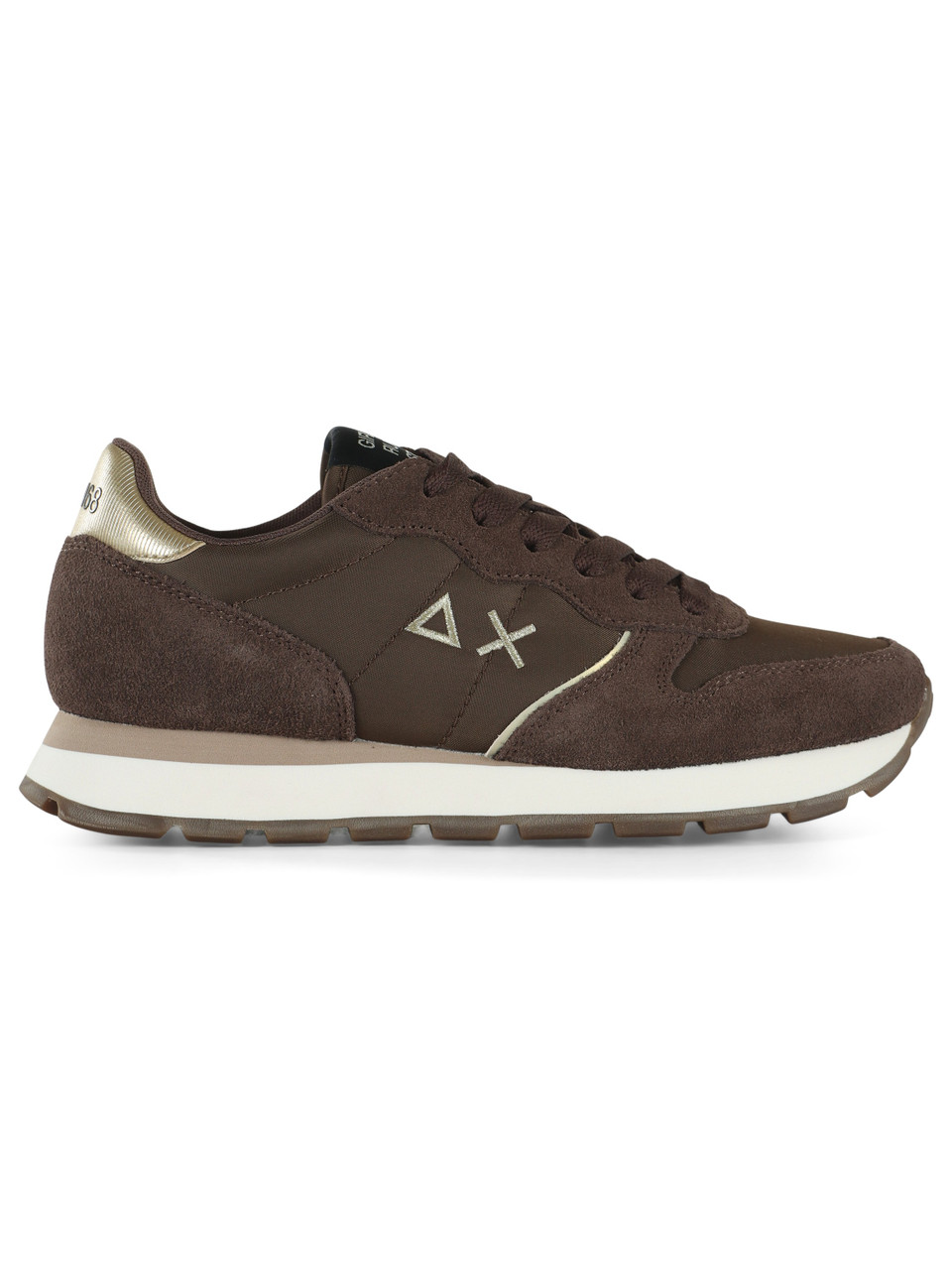 MARRONE | Sneakers in pelle e tessuto ALLY SILVER GOLD