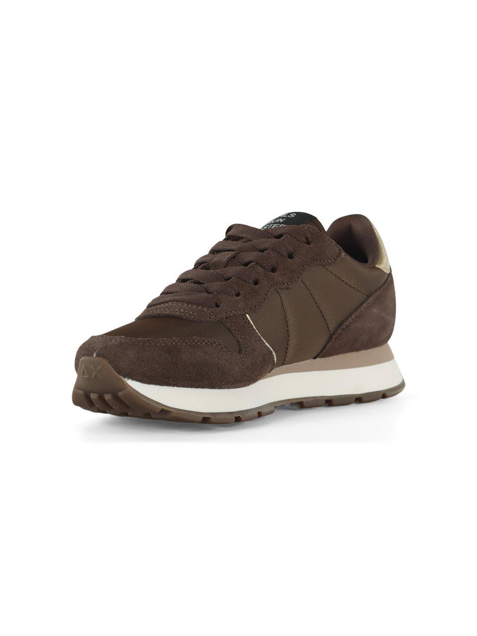 MARRONE | Sneakers in pelle e tessuto ALLY SILVER GOLD