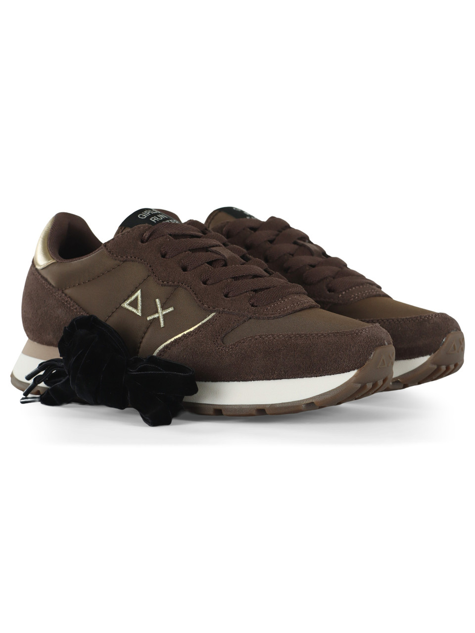 MARRONE | Sneakers in pelle e tessuto ALLY SILVER GOLD