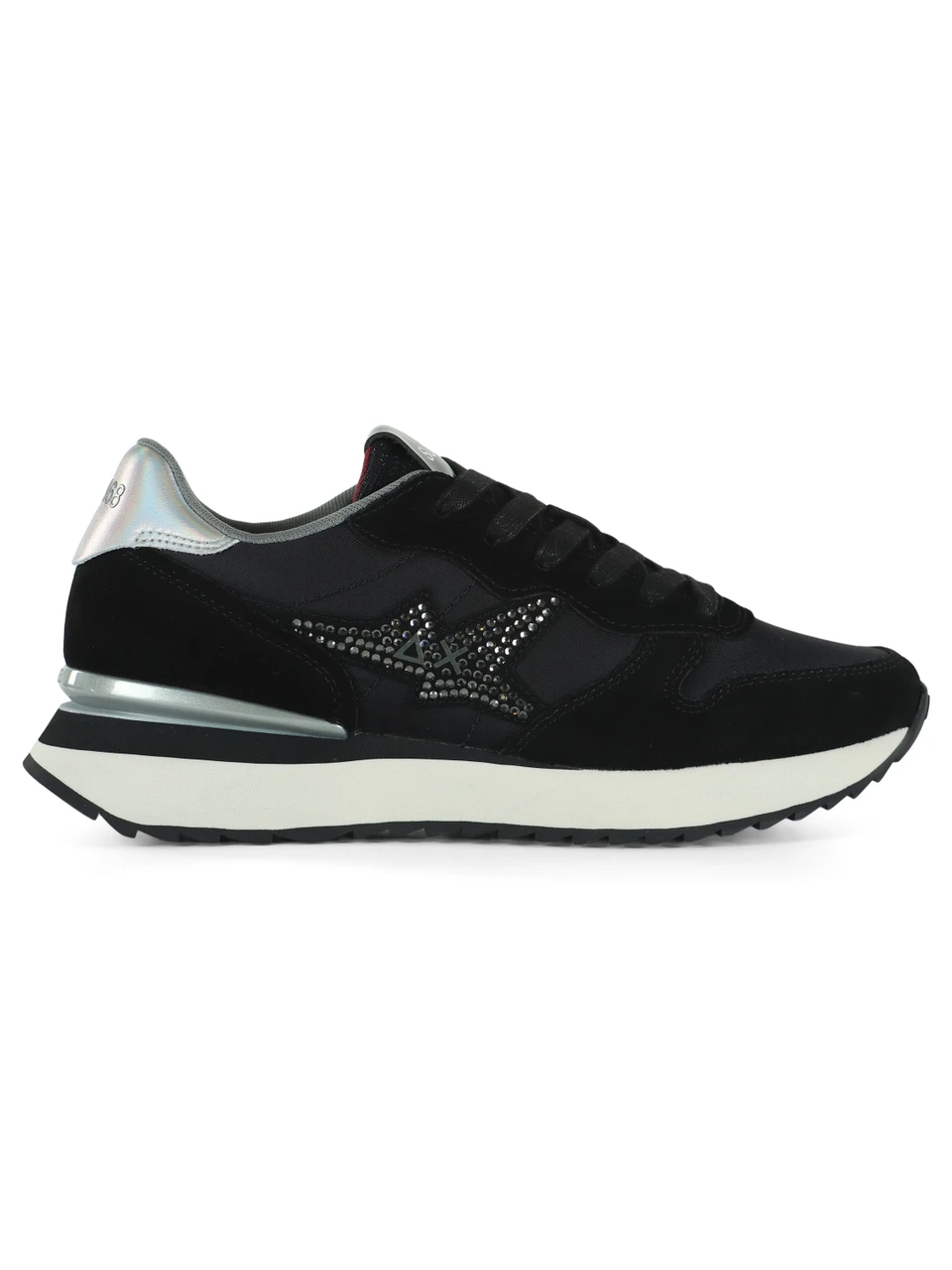 NERO | Sneakers in pelle e tessuto STARGIRL STRASS LOGO