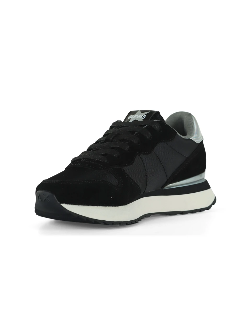 NERO | Sneakers in pelle e tessuto STARGIRL STRASS LOGO