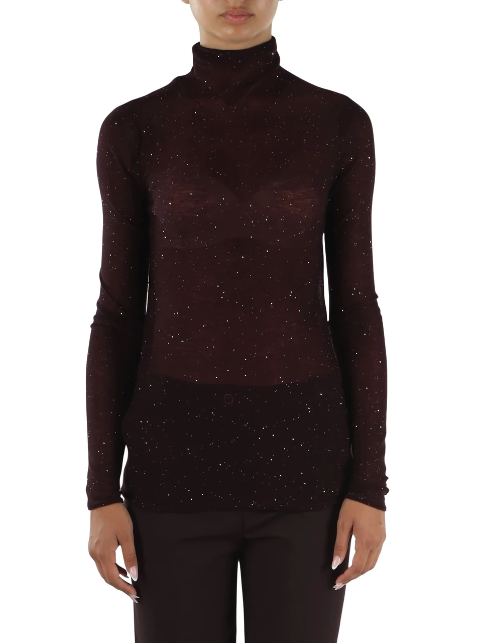 VINACCIA | Maglia in lana ultrafine MOSS con micro paillettes applicate