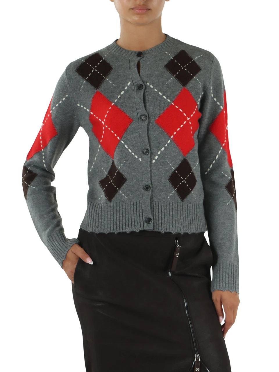 GRIGIO | Cardigan in lana e cashmere CARDIFF