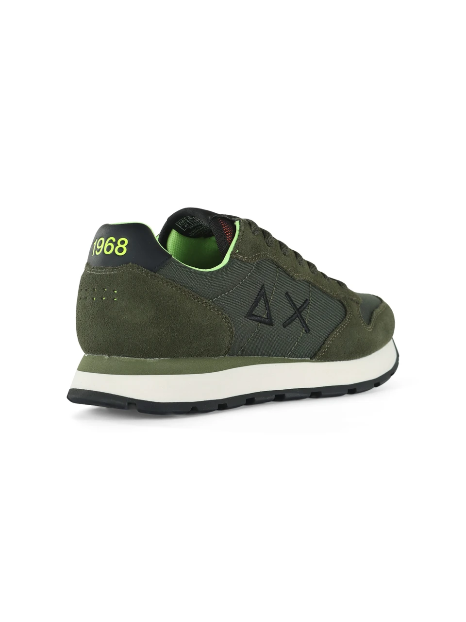 VERDE SCURO | Sneakers in pelle e tessuto TOM FLUO