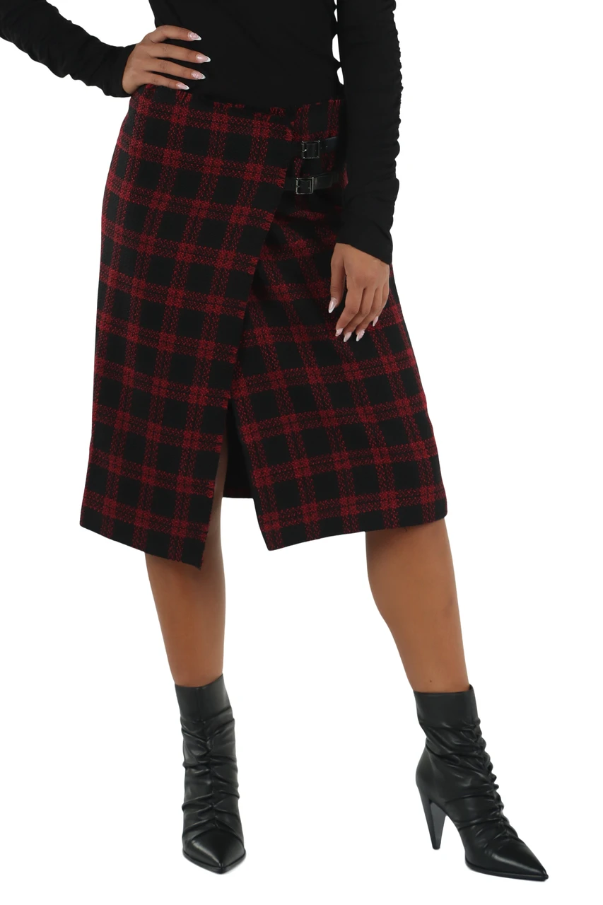ROSSO SCURO | Gonna in tweed di misto lana GRISELINA