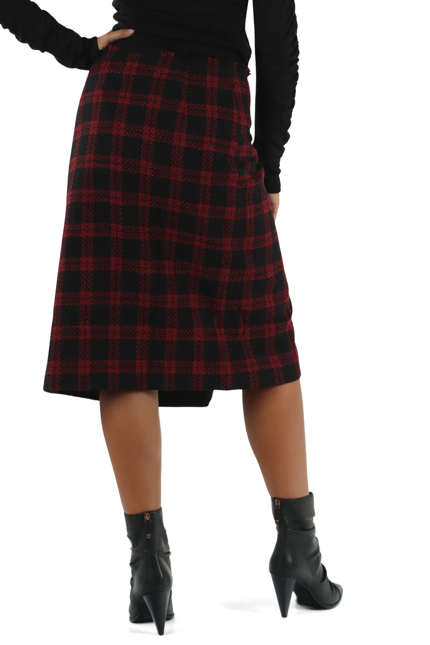 ROSSO SCURO | Gonna in tweed di misto lana GRISELINA