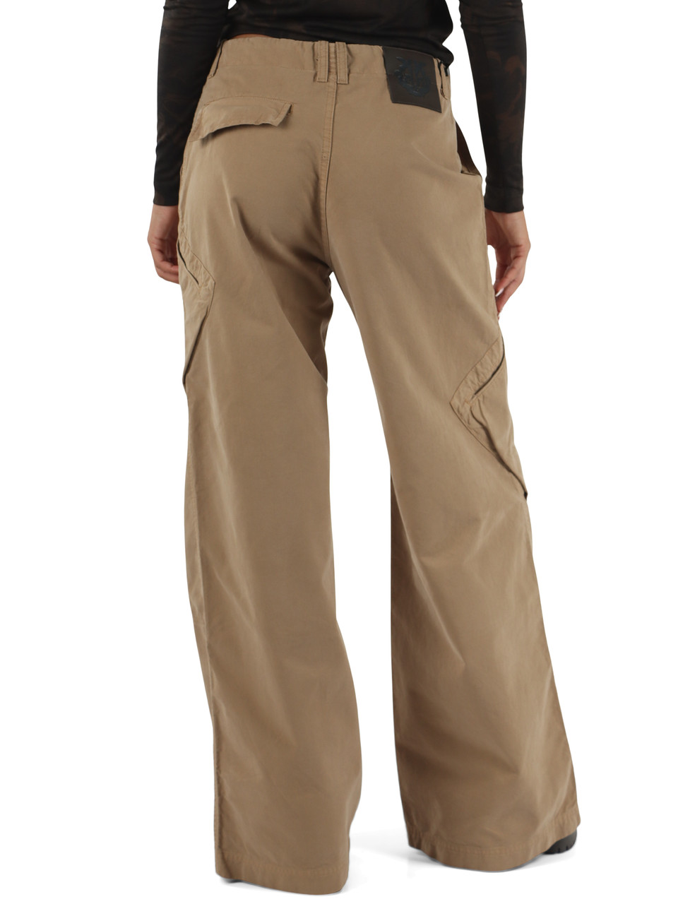 BEIGE | Pantalone gamba larga in gabardina di cotone HAIKU