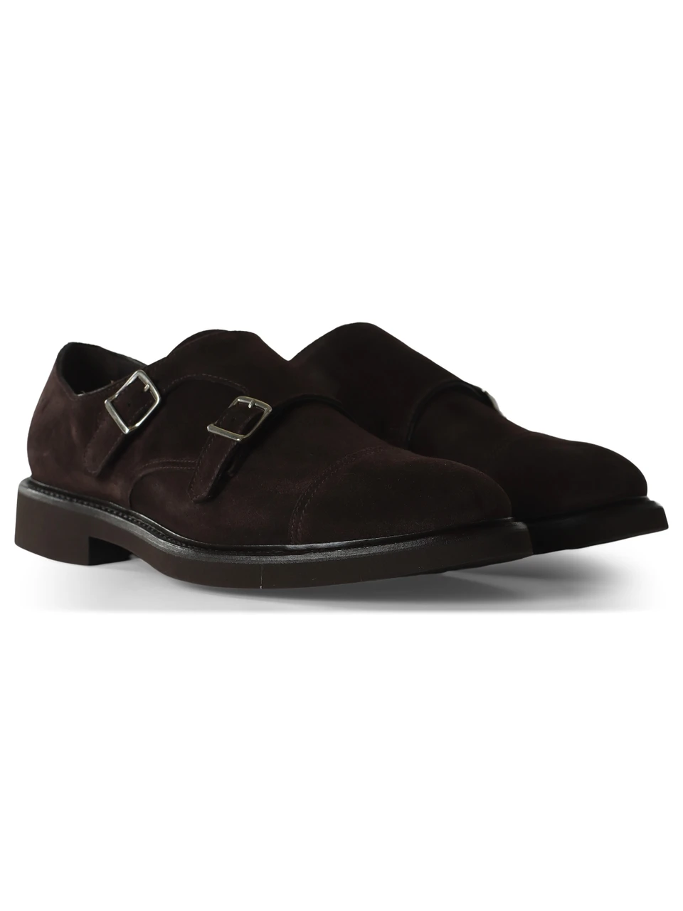 MARRONE | Mocassino doppia fibbia in suede