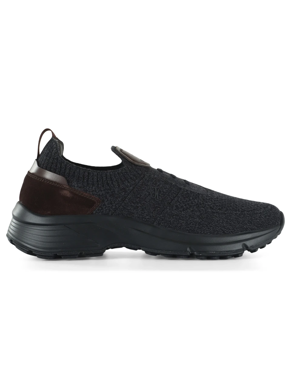 GRIGIO | Sneakers slip on in pelle e tessuto