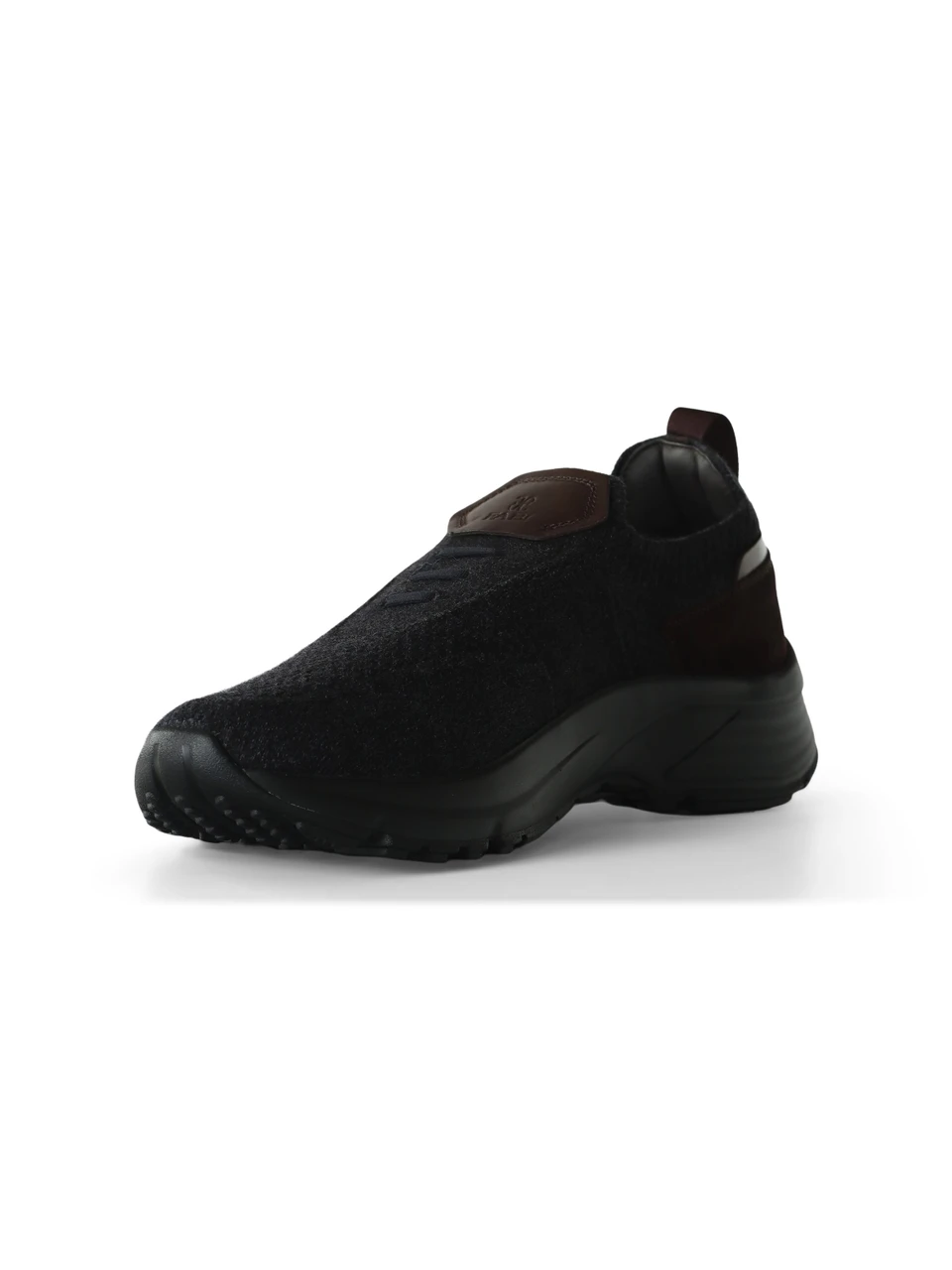 GRIGIO | Sneakers slip on in pelle e tessuto