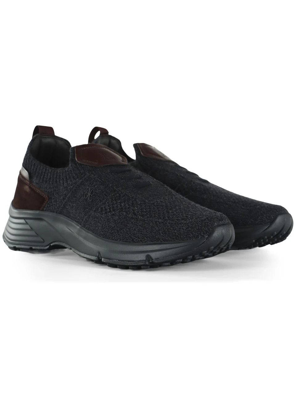 GRIGIO | Sneakers slip on in pelle e tessuto