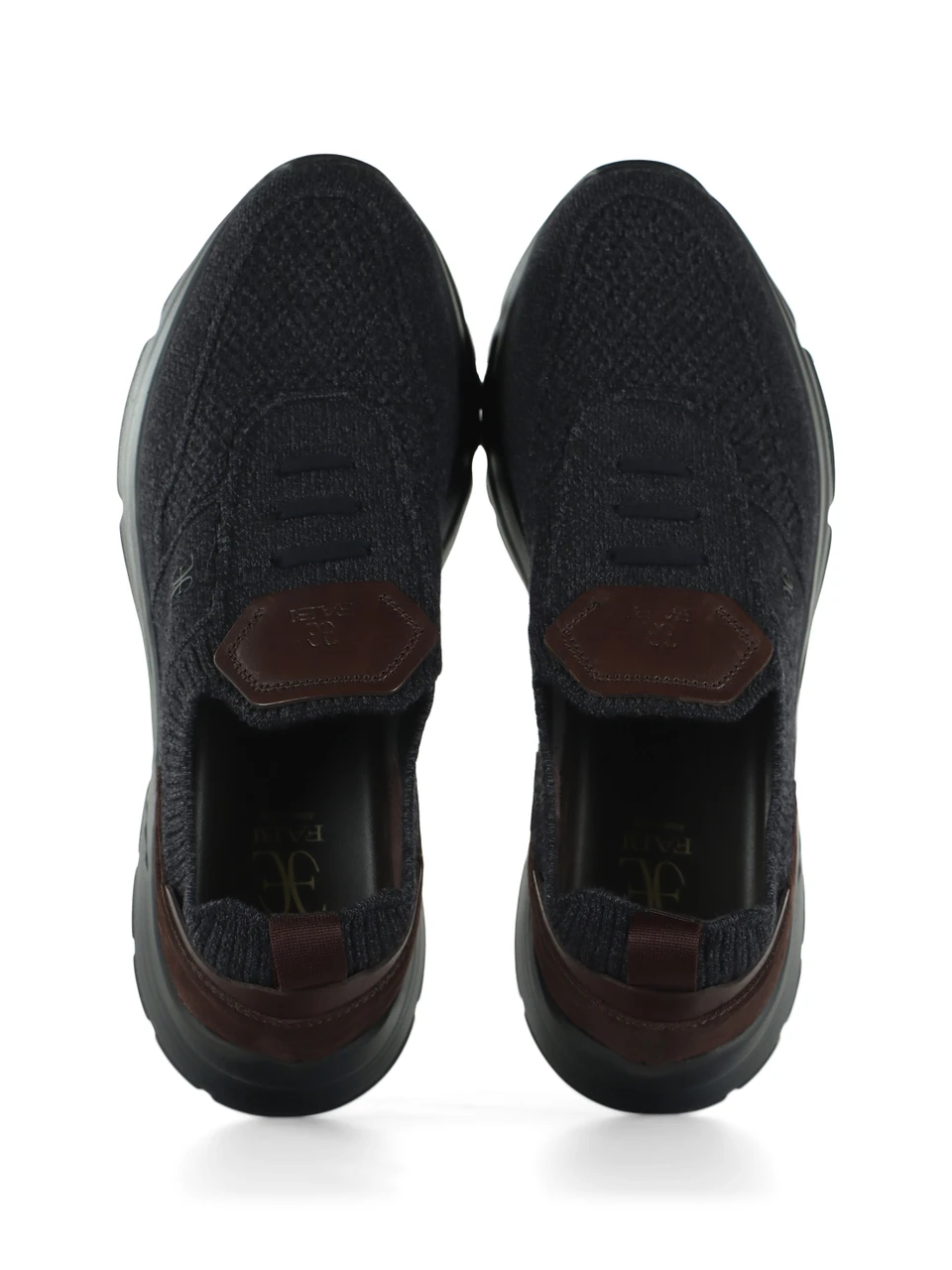 GRIGIO | Sneakers slip on in pelle e tessuto