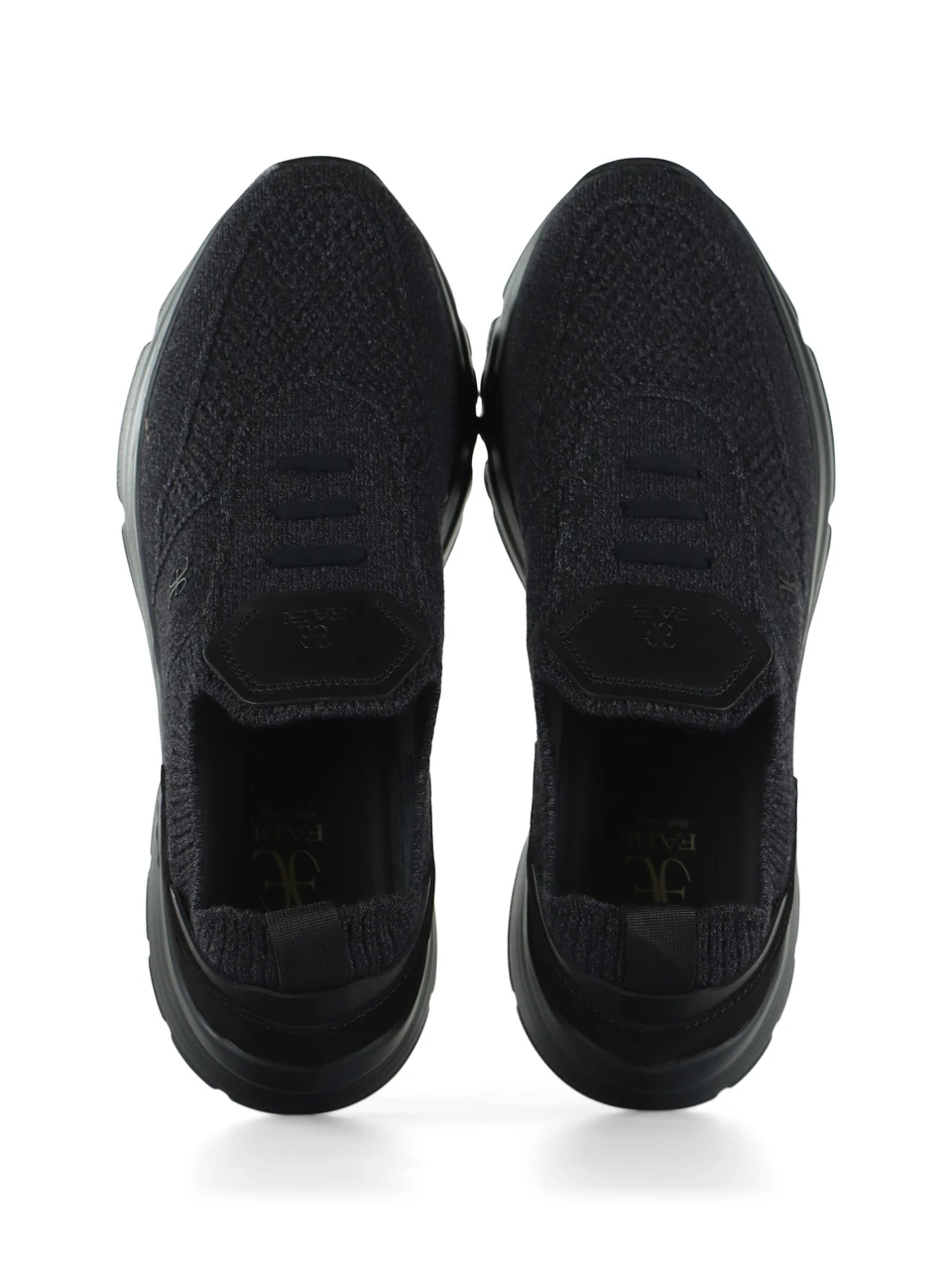 GRIGIO SCURO | Sneakers slip on in pelle e tessuto