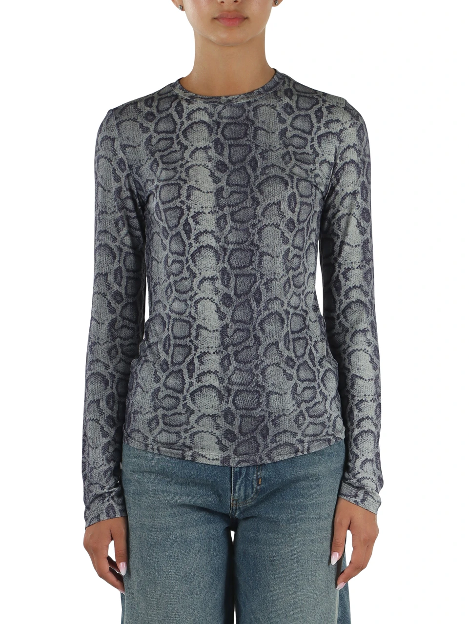 BLU CHIARO | LIU JO feat. ELODIE: T-shirt manica lunga in viscosa stretch