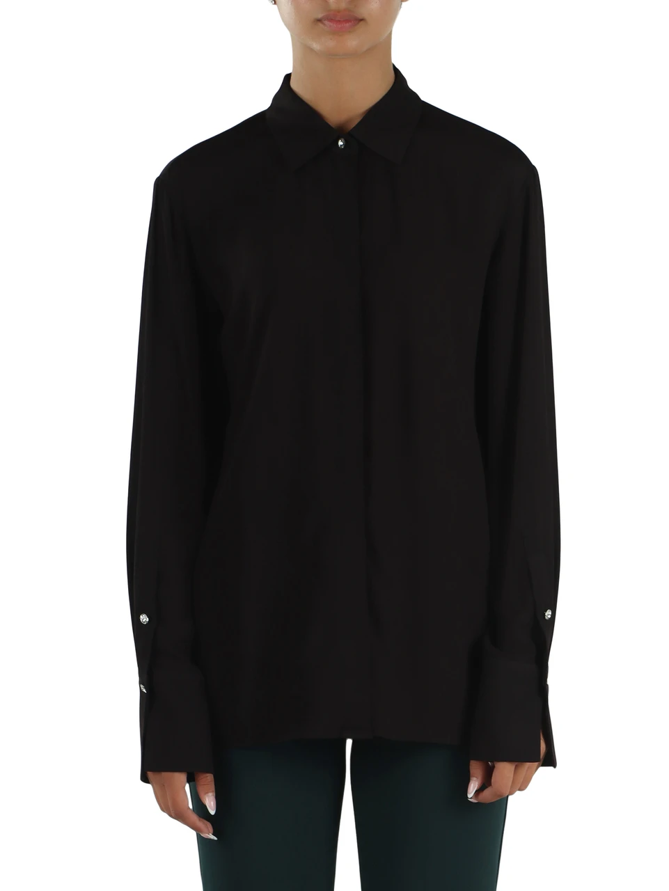 SCHWARZ | Bluse aus Viskose-Crêpe