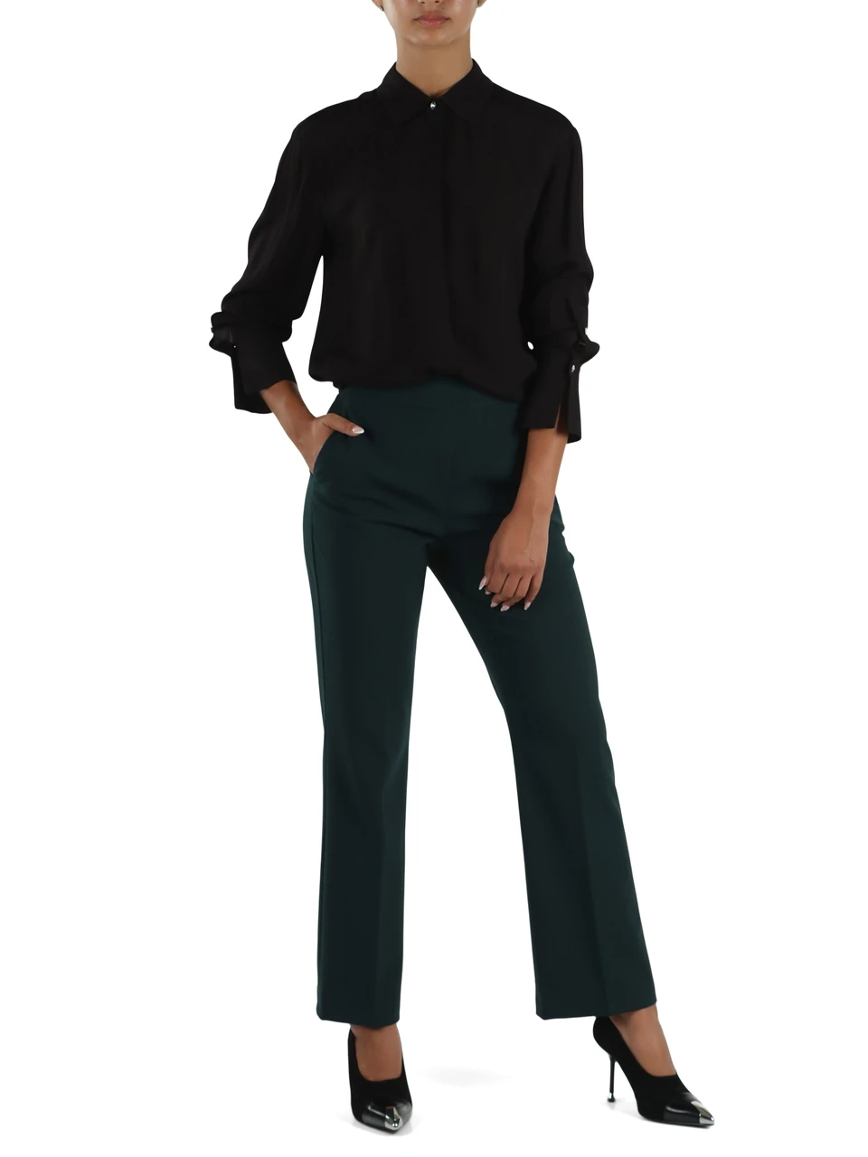 SCHWARZ | Bluse aus Viskose-Crêpe