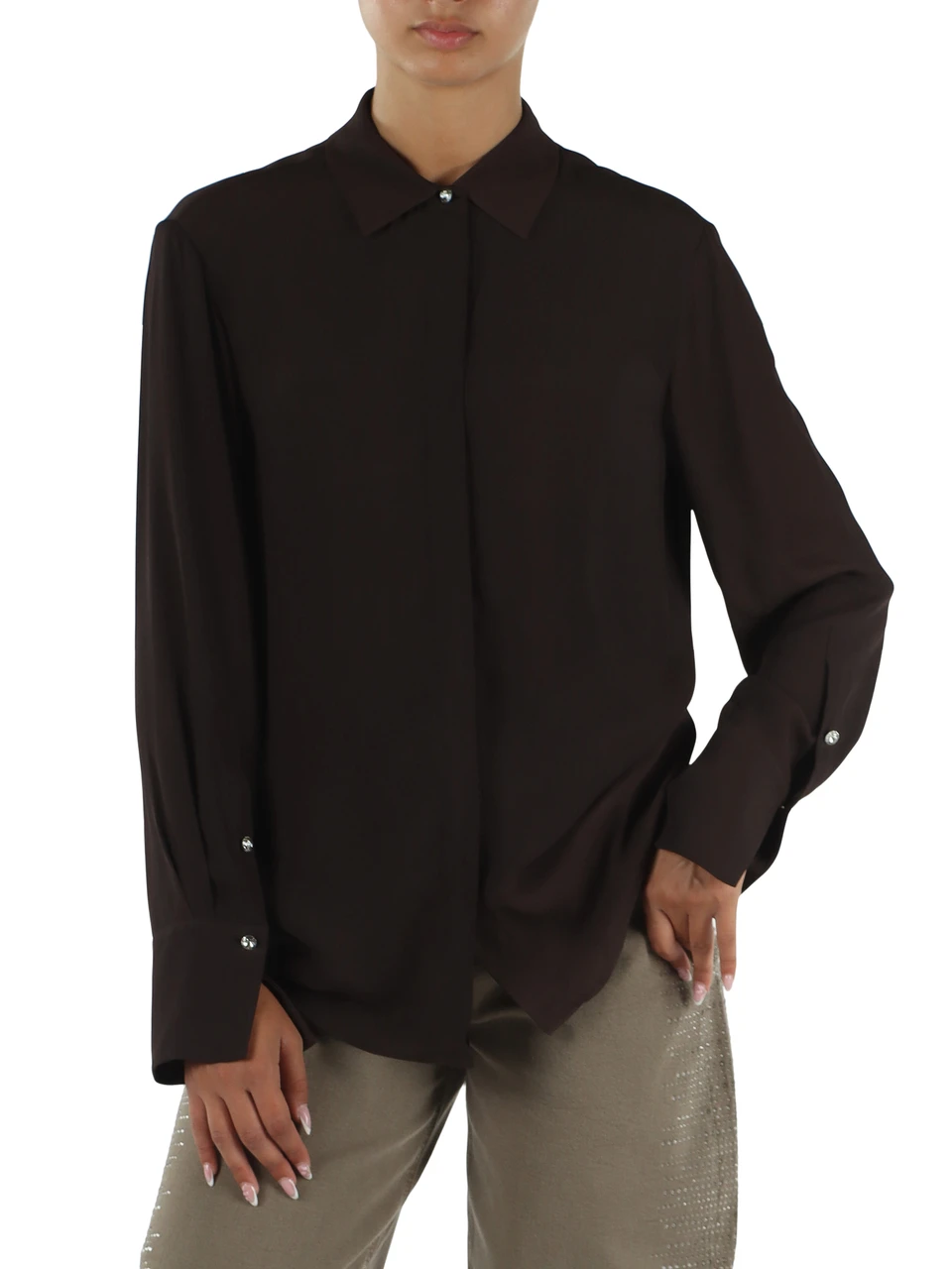 BRAUN | Bluse aus Viskose-Crêpe