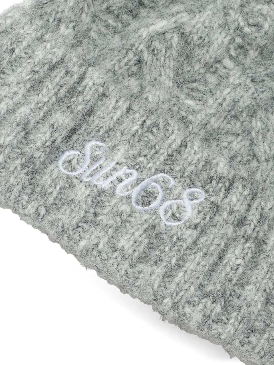 GRIGIO CHIARO | Cappello in misto lana merino con pon pon