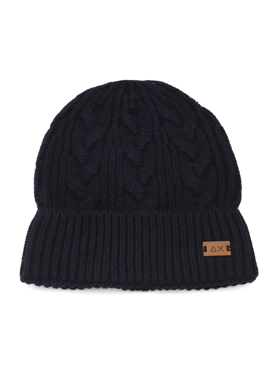 BLU SCURO | Cappello a trecce in misto lana merino