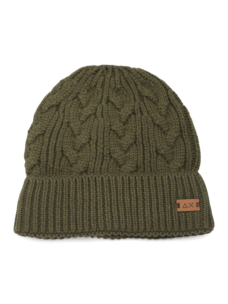 VERDE MILITARE | Cappello a trecce in misto lana merino