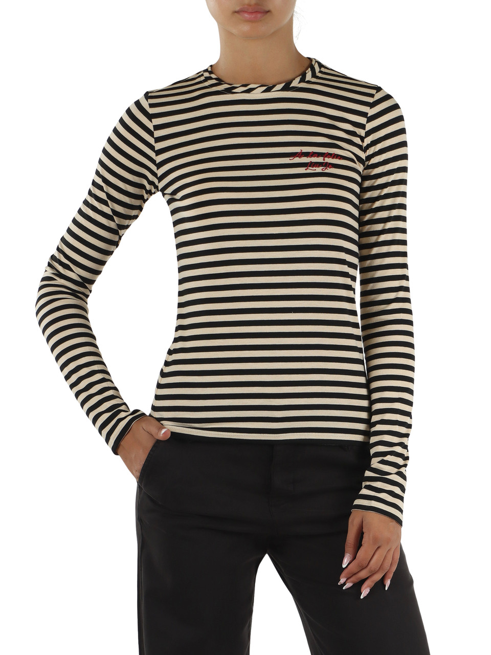 BEIGE | T-shirt manica lunga in misto viscosa