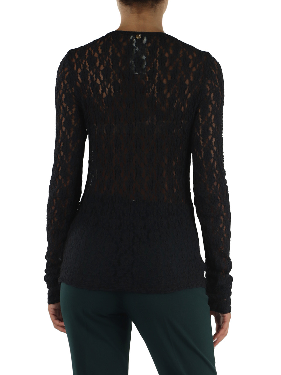 NERO | Top manica lunga in pizzo