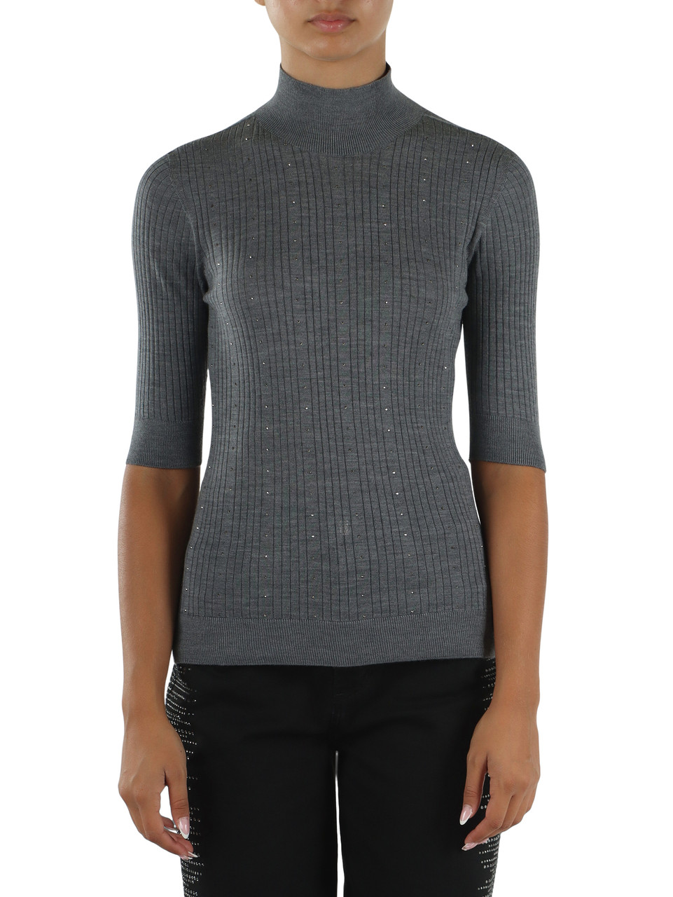 GRIGIO | Maglia maniche corte in lana vergine