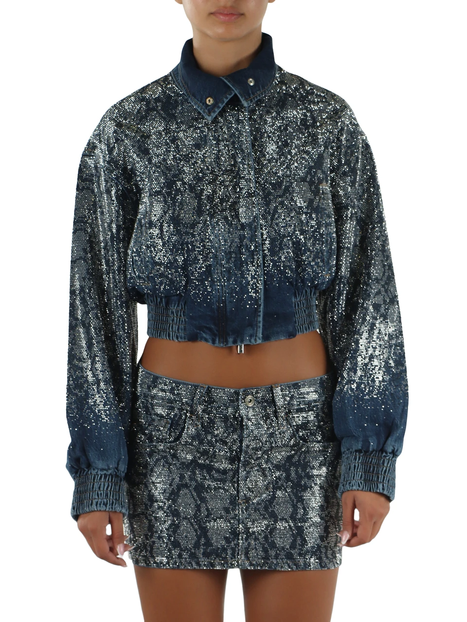 BLU | LIU JO feat. ELODIE: Giacca in denim con strass