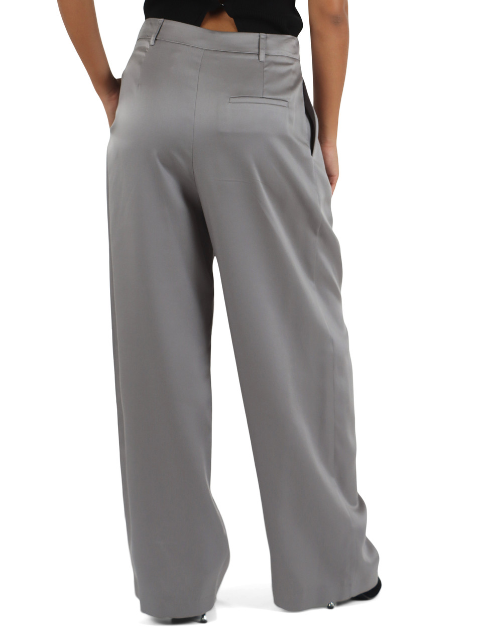 GRIGIO | Pantalone gamba larga in lyocell