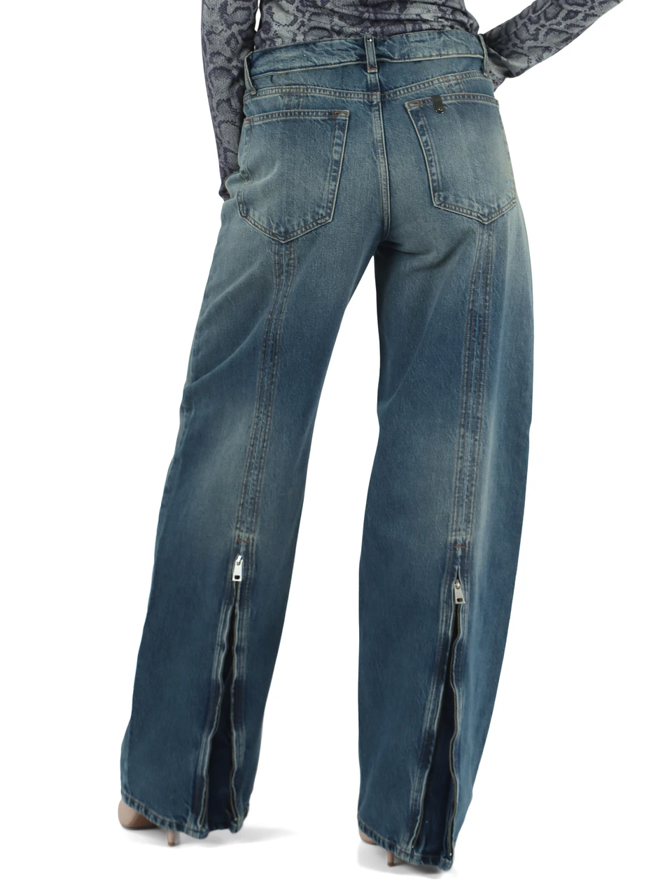 BLU | LIU JO feat. ELODIE: Pantaloni jeans cinque tasche DEA con risvolto in vita