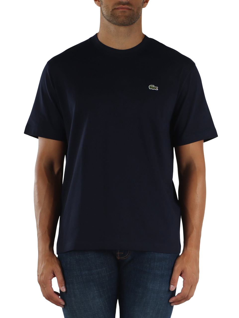 Dunkelblau | Klassisch geschnittenes T-Shirt aus Baumwolle