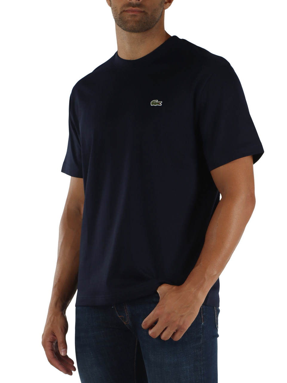 Dunkelblau | Klassisch geschnittenes T-Shirt aus Baumwolle