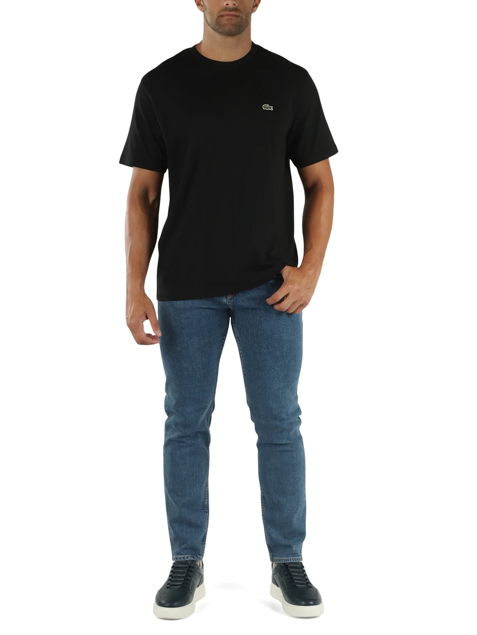 SCHWARZ | Klassisch geschnittenes T-Shirt aus Baumwolle