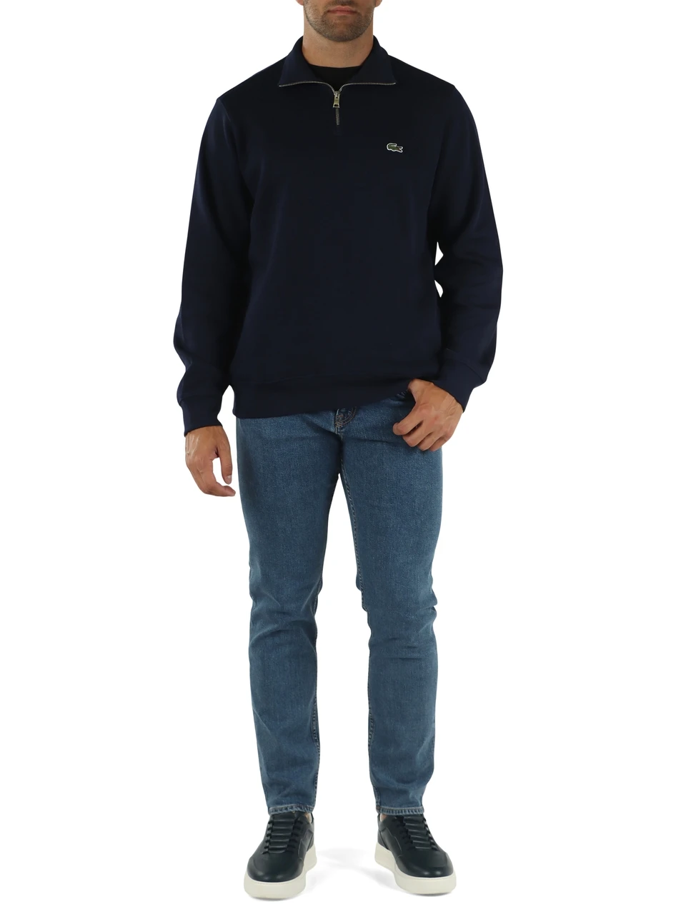 BLU SCURO | Felpa interlock Regular fit in cotone