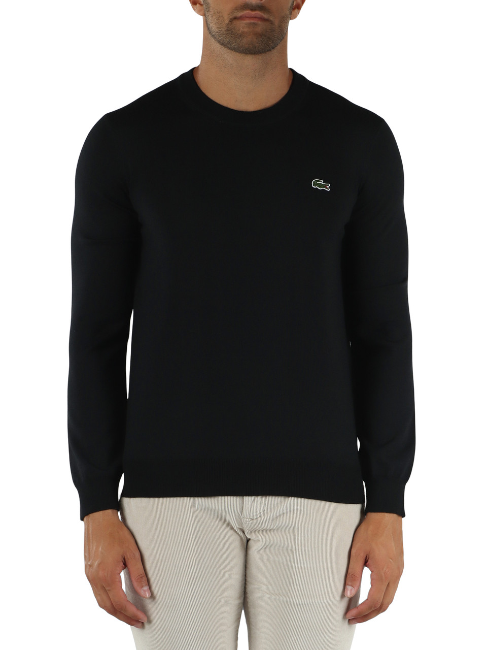 SCHWARZ | Regular Fit Rundhals-Pullover aus Wollmischung