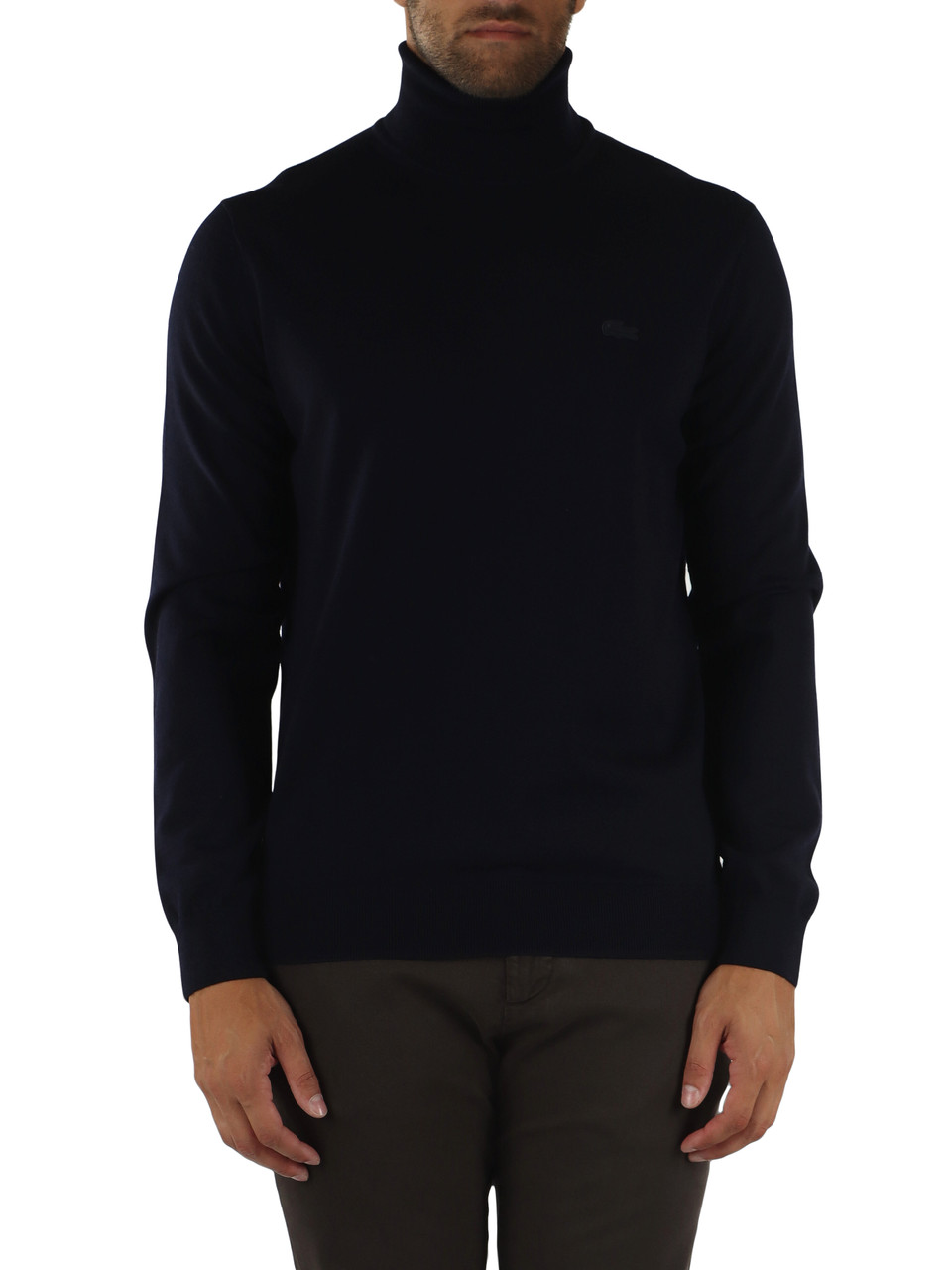 Dunkelblau | Rollkragenpullover aus Wolle im Regular Fit