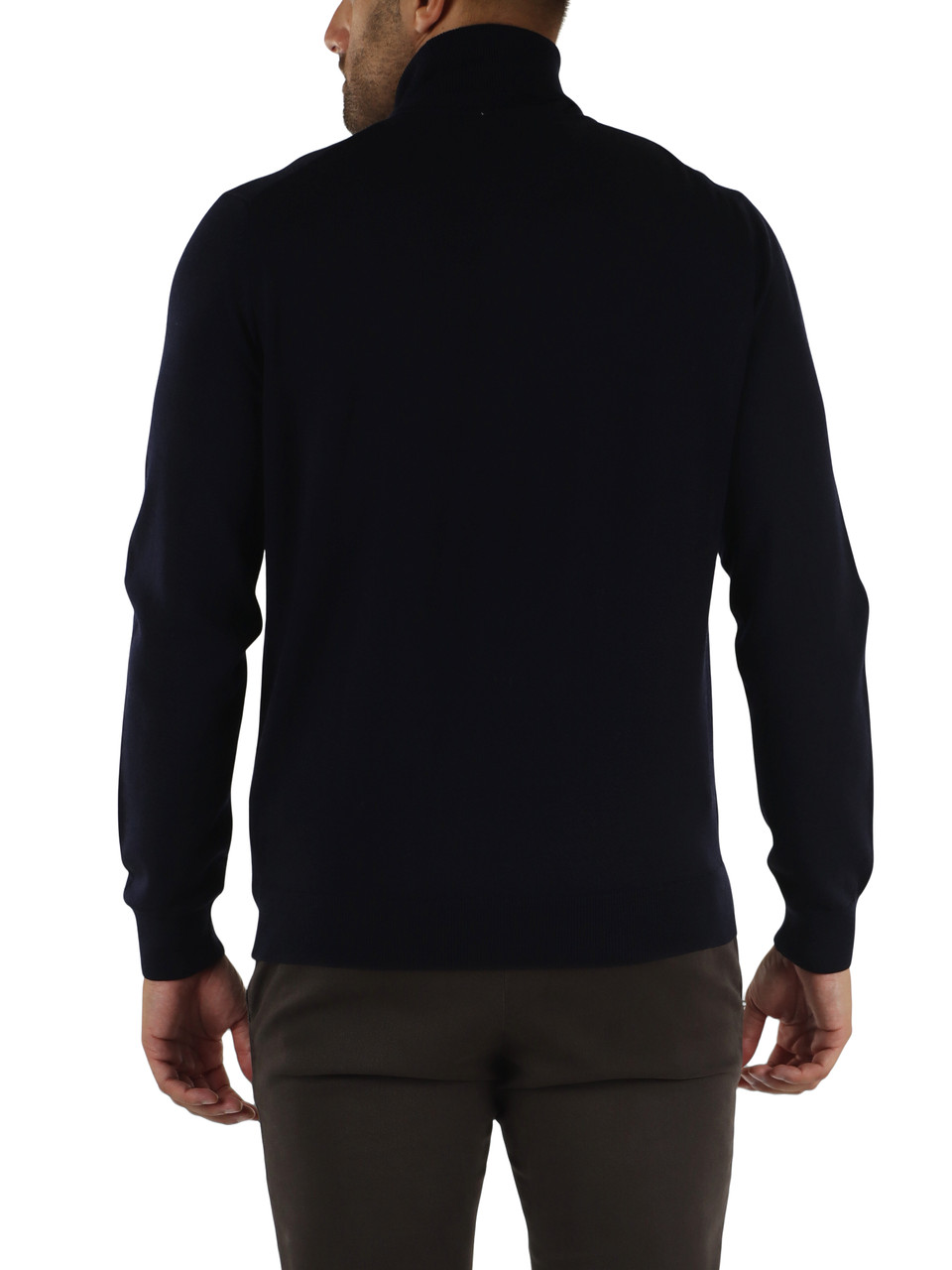Dunkelblau | Rollkragenpullover aus Wolle im Regular Fit