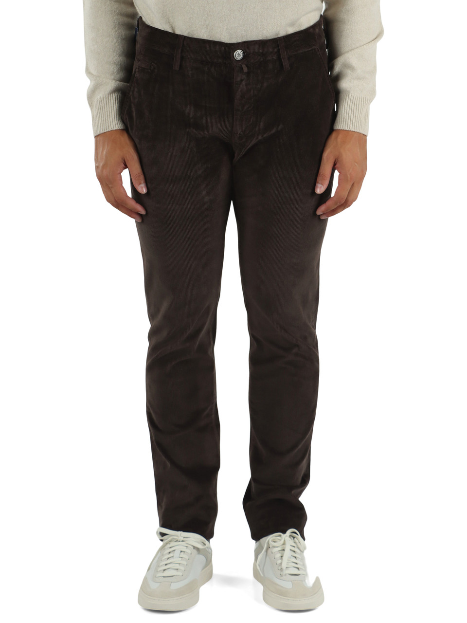 MARRONE | Pantaloni chino BOBBY slim in velluto a coste